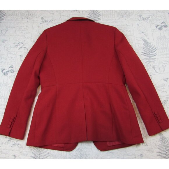 Talbots Blazer Jacket Womens Wool BlD Button red Equestrian Academia holiday 14 - Picture 5 of 5